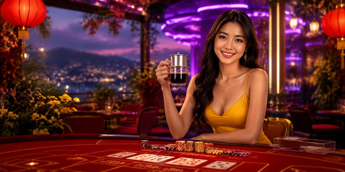 Người chơi trải nghiệm Baccarat tại quán cà phê ở Đà Lạt